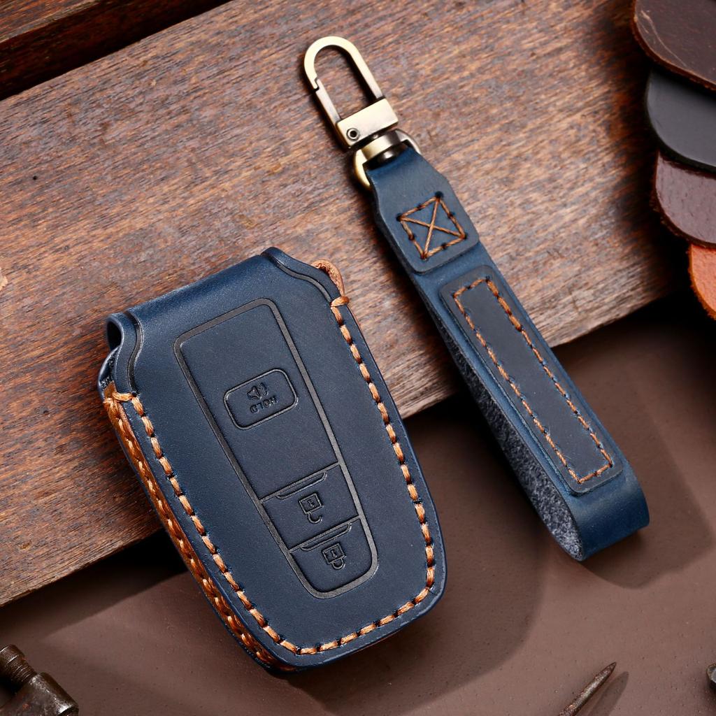 Leather Car Key Case Cover Case Fob Protector Accessories for Toyota Carola Vios Camry Corolla Keychain Holder Keyring Shell Bag