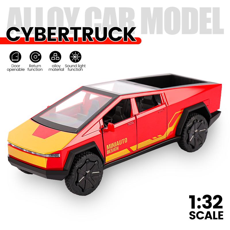 1:32 Сплав Модель автомобиля Cybertruck Пикап Литые Металлические Игрушки Внедорожники Модель автомобиля Симуляция Коллекция Детские Подарки