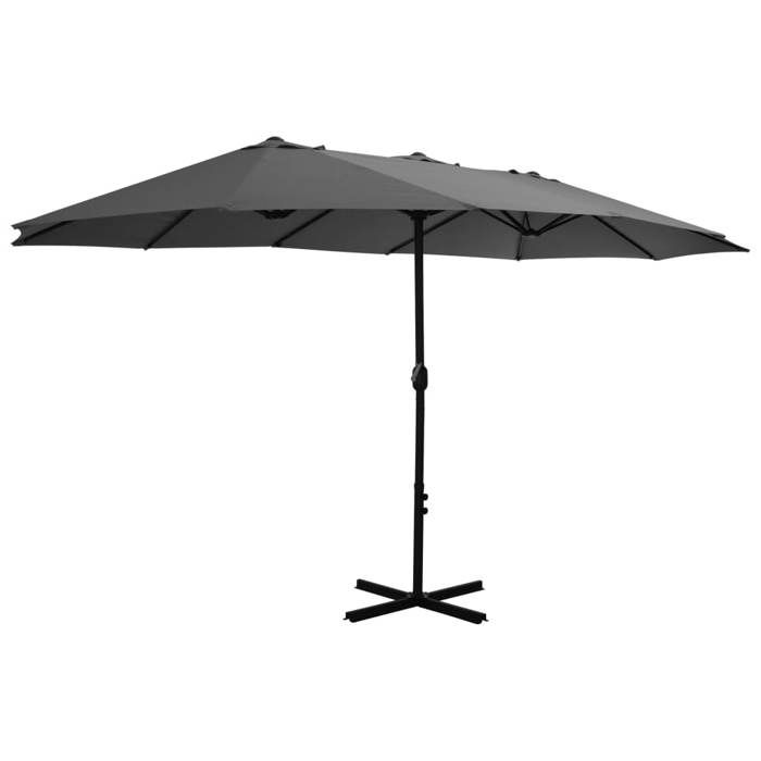 VidaXL Parasol d'Extérieur Poteau en Aluminium, Pare-soleil de Patio, Abri de Soleil, Parasol de Terrasse Extérieur, 460 x 44869