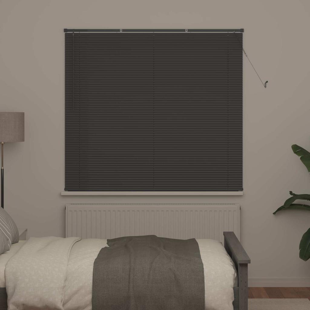 Venetian Blind Silver Grey 150 x 140 cm 25 mm PVC
