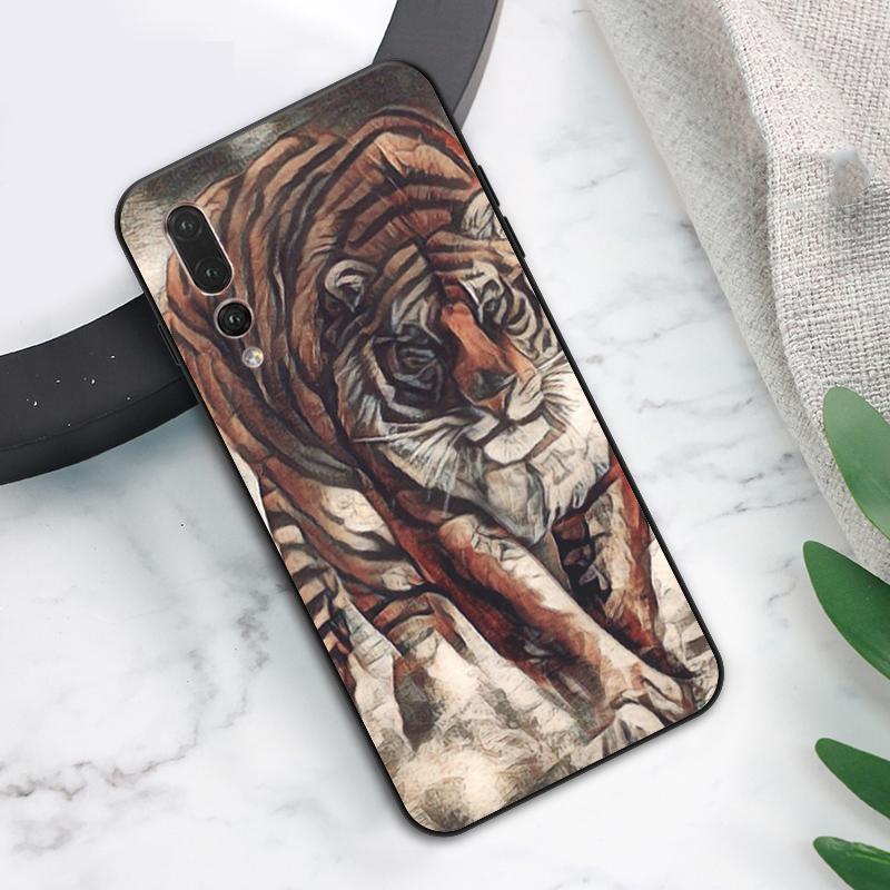 Жесткий чехол с изображением тигра для Huawei Nova Y73 Y72 Y70 Y90 Y60 Y61 Y91 12s 12i 11i 8i 9 10 SE P40 Lite P60 P30 Pro