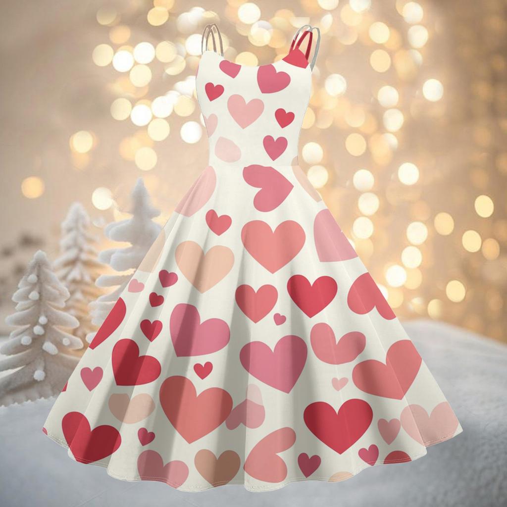 Женское модное коктейльное платье без бретелек с принтом ко Дню святого Валентина в готическом стиле, панк, винтажное платье.