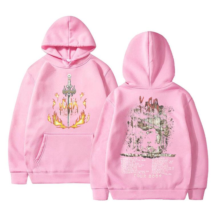 Vintage KoRn Rock Band Take A Look in The Mirror Tour 2004 Hoodie Men Women Fleece Polyester Sweatshirt Top Men's Oversized Hoodies
