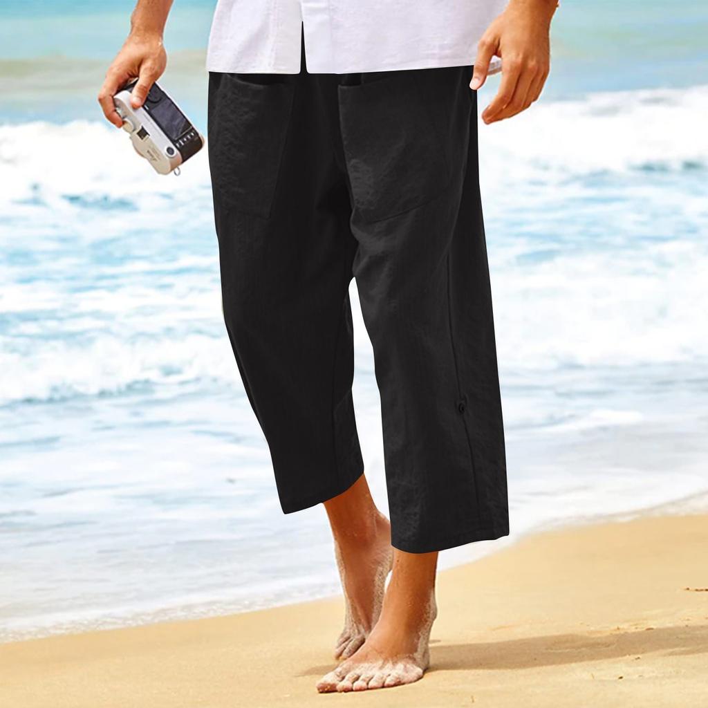 Men's Eight-inch Casual Loose Drawstring Summer Eight-inch Pants