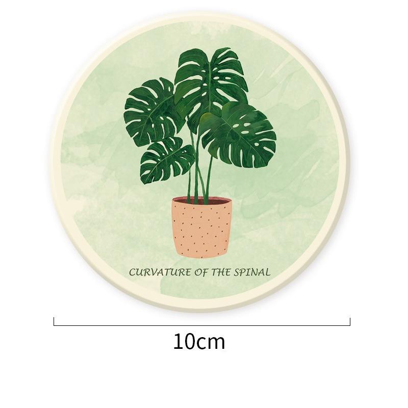 Креативные подставки с растительным узором из диатомовой земли, абсорбирующие, с теплоизоляцией, износостойкие, повседневные предметы первой необходимости, домашняя подставка