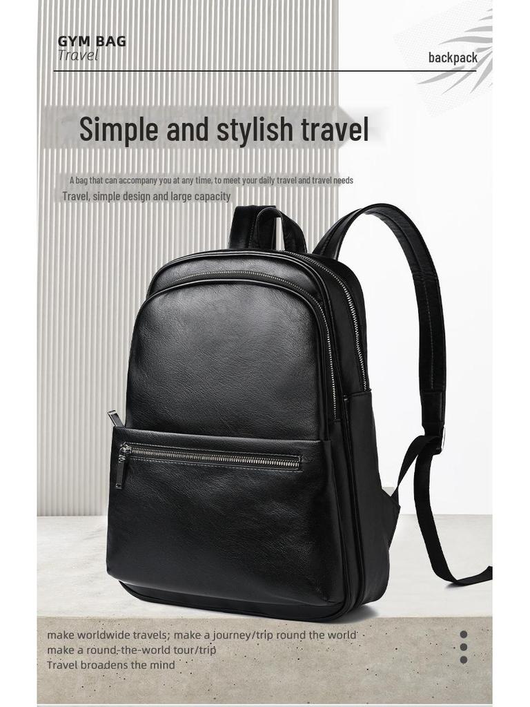 Тщательно подобранные мужские рюкзаки из полиуретана — большой вместимости для студентов и путешествий, осень/зима 2022 г.