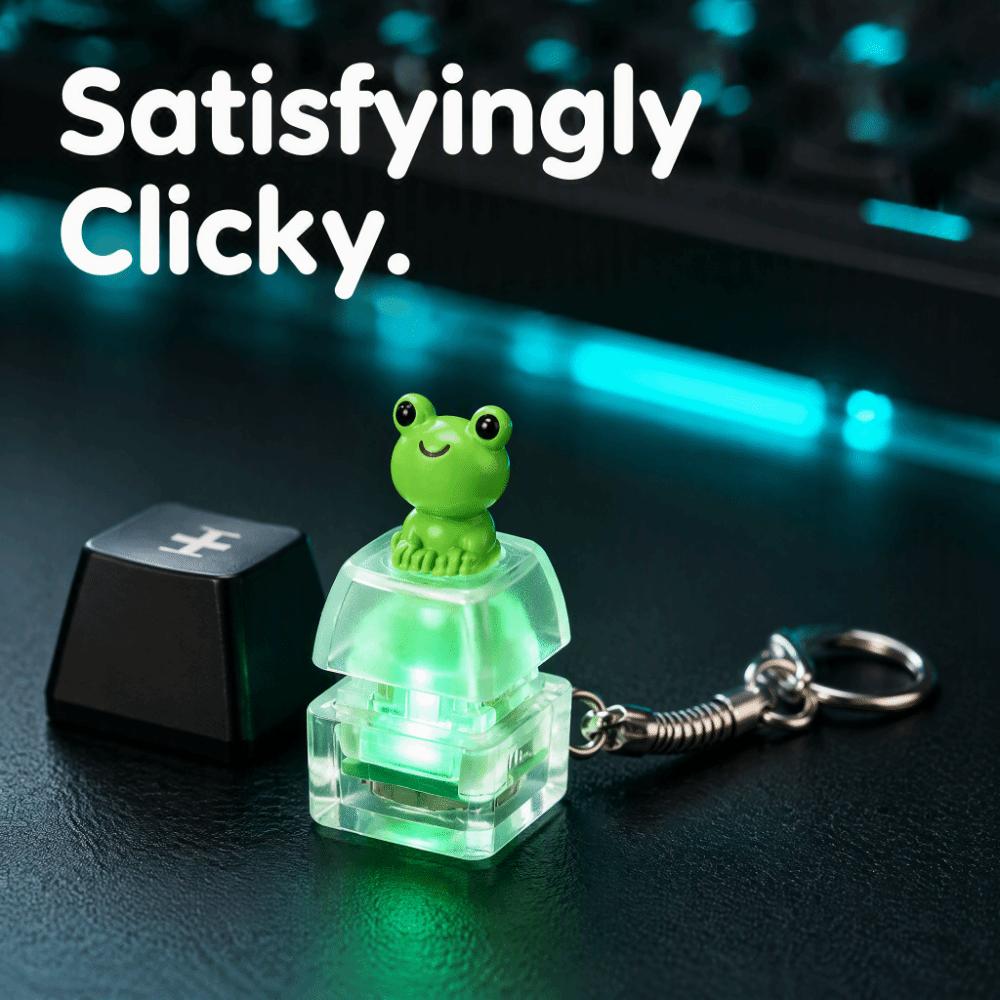 Mechanical Animal Light Up Keychain Keyboard Anti-stress Toy Pendant Decompression Gift