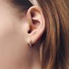 [Серебро 925 пробы] Искрящиеся серьги-пусеты паве с застежкой one-touch