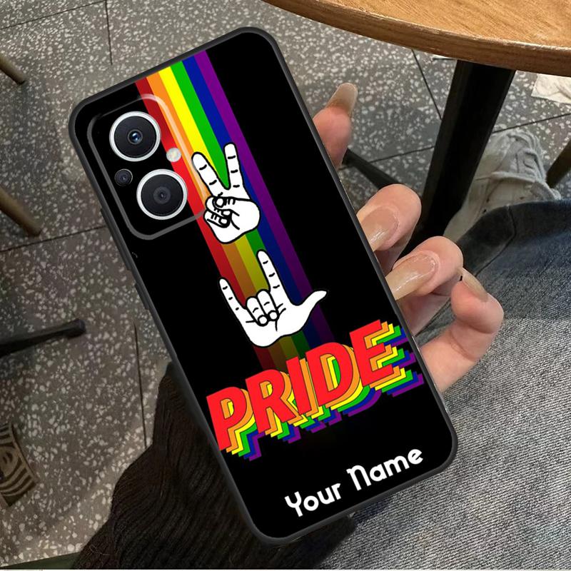 lgbt Pride Personalised Name Case For OPPO Reno 7 8 10 Pro 8T 2Z 4Z 5Z 6 Lite OPPO Find X6 Pro X2 X5 Lite X3 Neo Cover