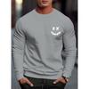 Свитер CrossEyed Smiley Printed для мужчин, повседневный дизайн с рисунком, с круглым вырезом, рубашка с длинными рукавами
