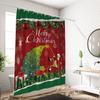 1 шт. Водонепроницаемая подвесная шторка для душа с принтом «Счастливого Рождества» и 12 крючками, разные размеры, машинная стирка
