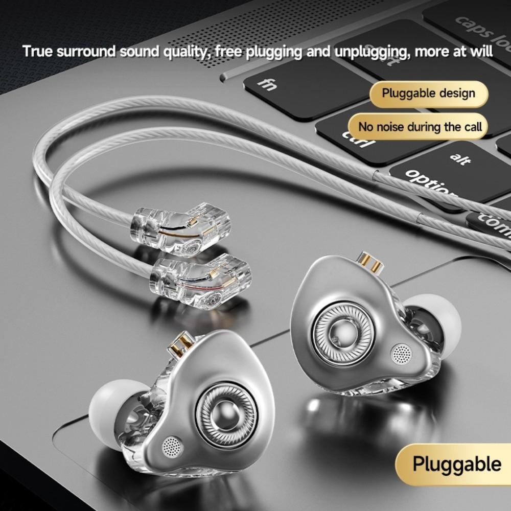 with Mic in Ear Earphones HiFi Stereo Wired Headset Pluggable Wired Earphone Listen To Music
