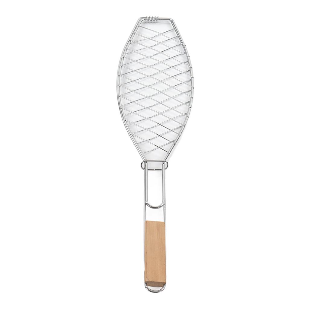 Корзина для гриля рыбы из нержавеющей стали Компактная Легко хранить Корзина для гриля с ручкой для улицы