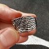 Retro Angel&Demon WIngs Adjustable Open Ring For Men Punk Gothic Edgy Jewelry Silver Color Bikers Accessories Vintage Gift