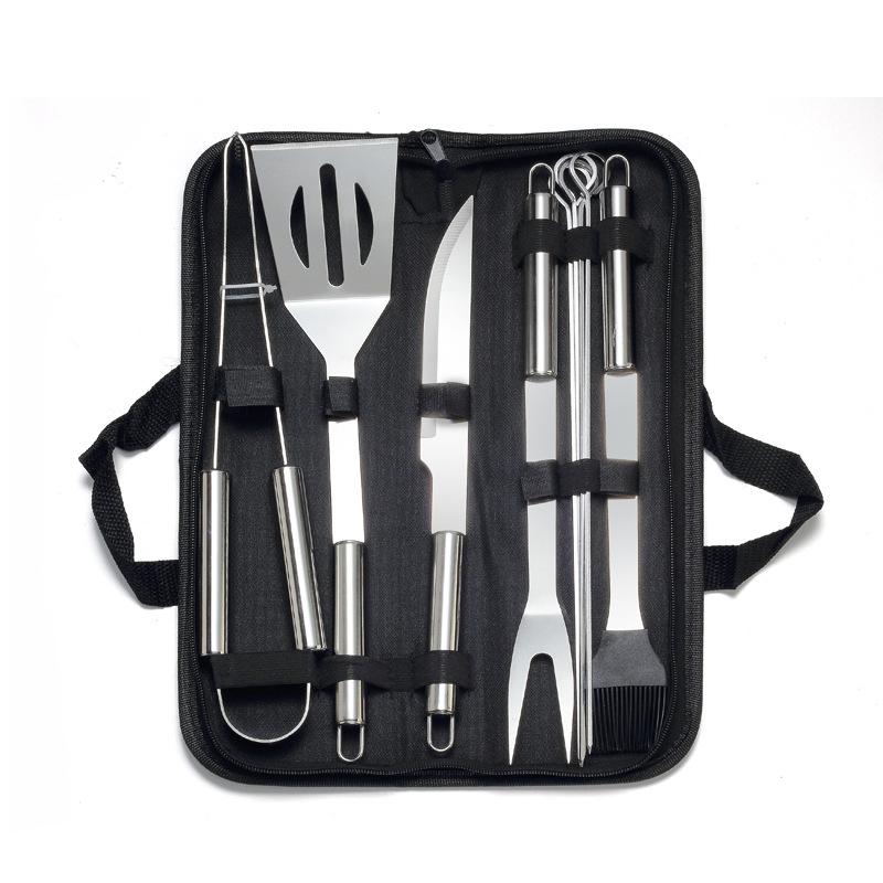 LMETJMA 20 шт. набор инструментов для гриля барбекю из нержавеющей стали прочные аксессуары для гриля набор принадлежностей для гриля с холщовой сумкой JT49