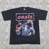 Винтажная футболка группы Oasis Мужская Женская Футболка Топ Britpop Лиам Галлахер Концертный Тур Футболка 90-х