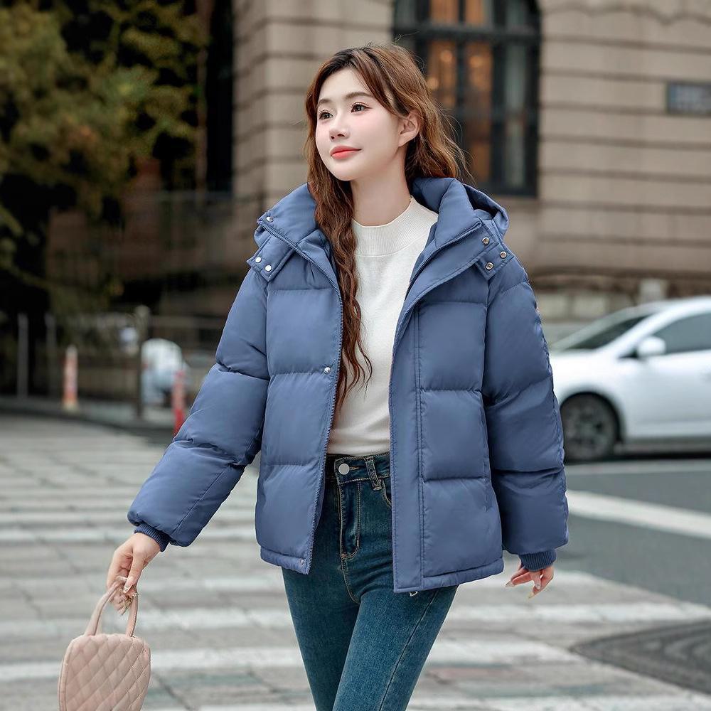 Женское свободное толстое зимнее пуховое хлопковое пальто 2024 года в корейском стиле