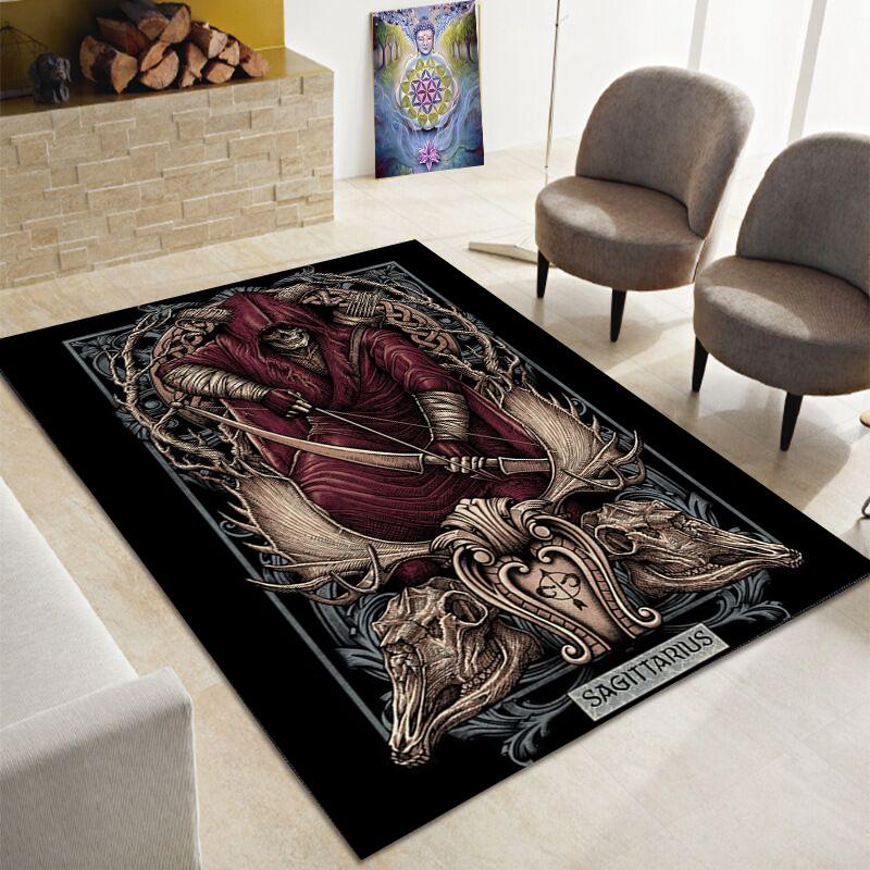 Ужасающий череп смерти, большой ковер сатаны, семейная гостиная, спальня, диван, игровая комната, украшение дверного коврикаНескользящий напольный коврик