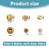 1set 60pcs 3 styles Brass Beads Mixed Shapes   golden  4~6x2~5.5mm Hole: 1~1.6mm 20pcs/style