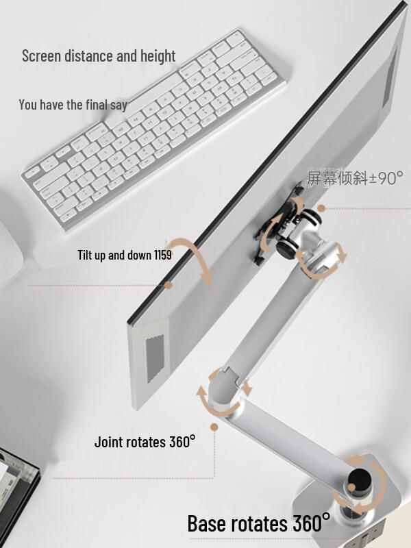 V6-Y Universal Single Monitor Desk Mount Stand