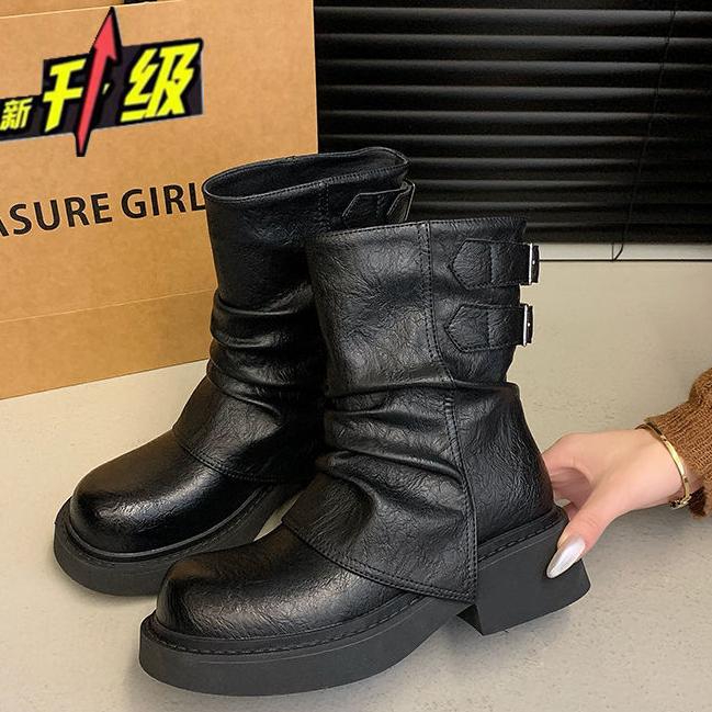 Short Boots 2024 Winter New Trend Design Women's Boots Street Hundred Fashion Outdoor Short Boots High Heel Shoes for Women