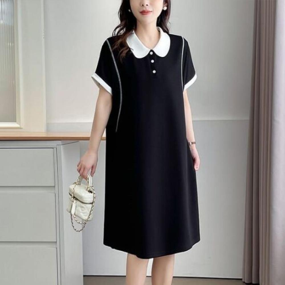 Navava Women Casual Lovely Collar Short Sleeve Dress No916