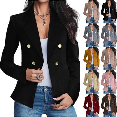 Модный женский зимний костюм в западном стиле, двубортный, женская одежда