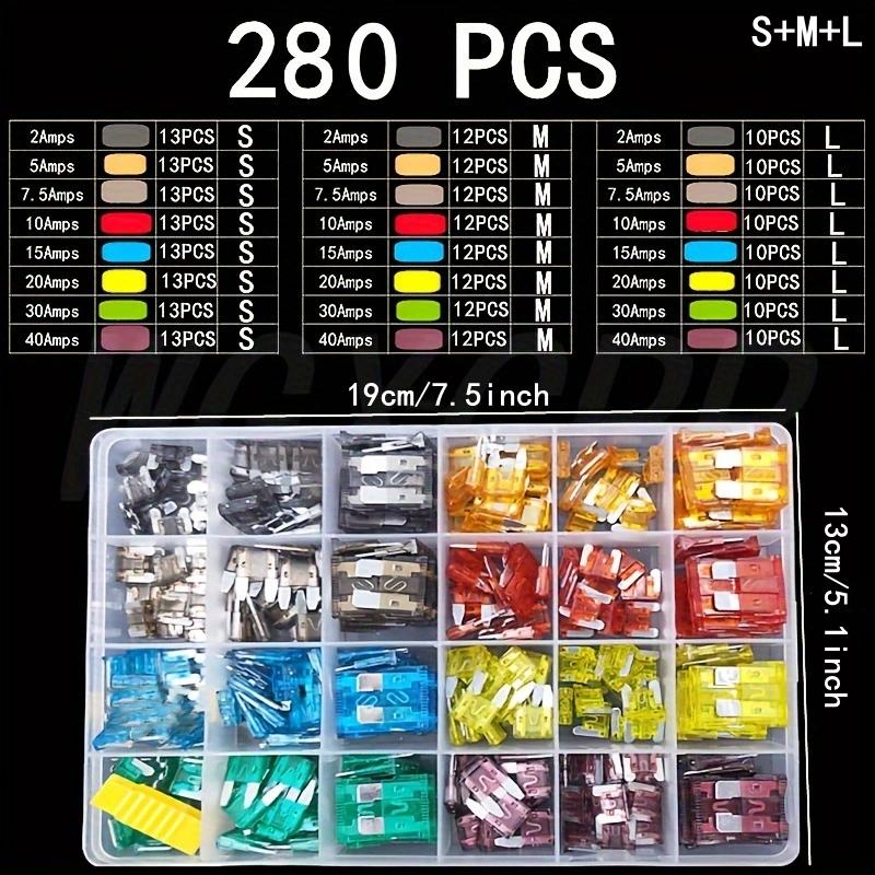 50-306 pcs Car Fuse Combination Kit, Mini Small Medium, Fuse Blade Type for Marine, Automotive, 2A 3A 5A 10A 15A 20A 25A 30A 35A