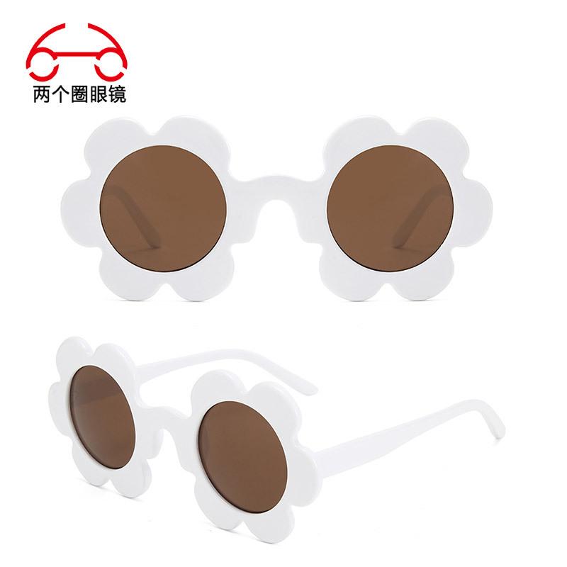 Two circles, metal hinge color sunflower sunglasses adult petal flower street shot cute sunglasses