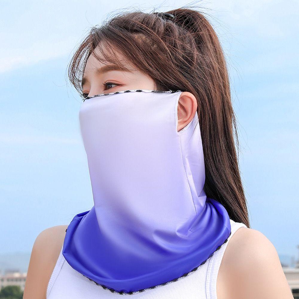 Neck Flap Candy Color Anti-UV Ice Silk Summer Sunscreen Mask Driving Face Mask Women Neckline Mask