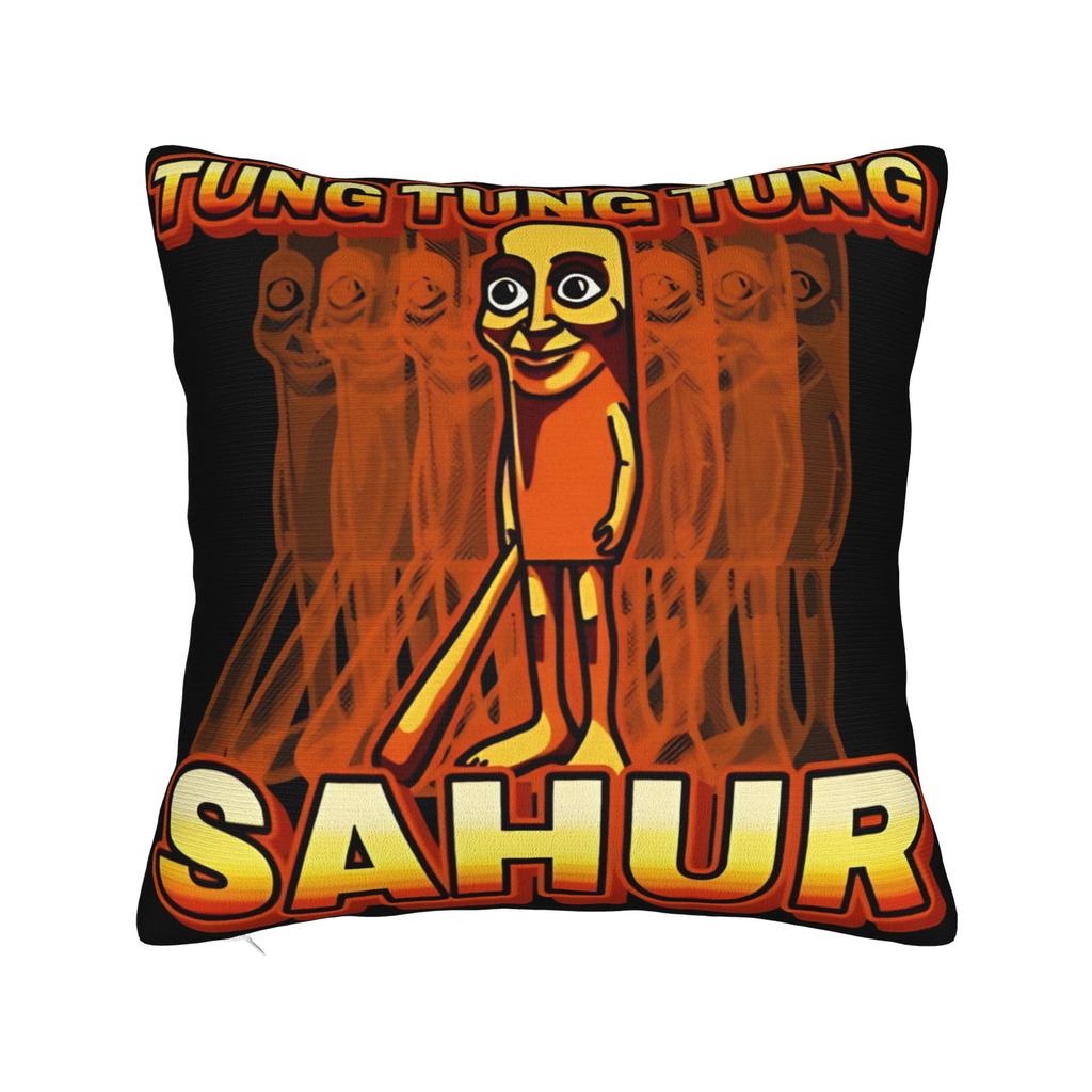 Tung Tung Tung Sahur Funny Meme Pillow Case  Graphic Pillow Cover For Wedding Party Home Decor Cute Funny Pillowcases