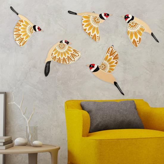 5 шт. Деревянная птица Декор деревенские летающие птицы настенное украшение домашний офис настенное искусство птица