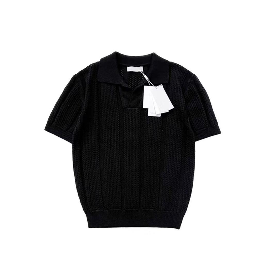 Мужская белая трикотажная рубашка-поло с коротким рукавом 2024 года — дышащая, высококачественная, летний тренд