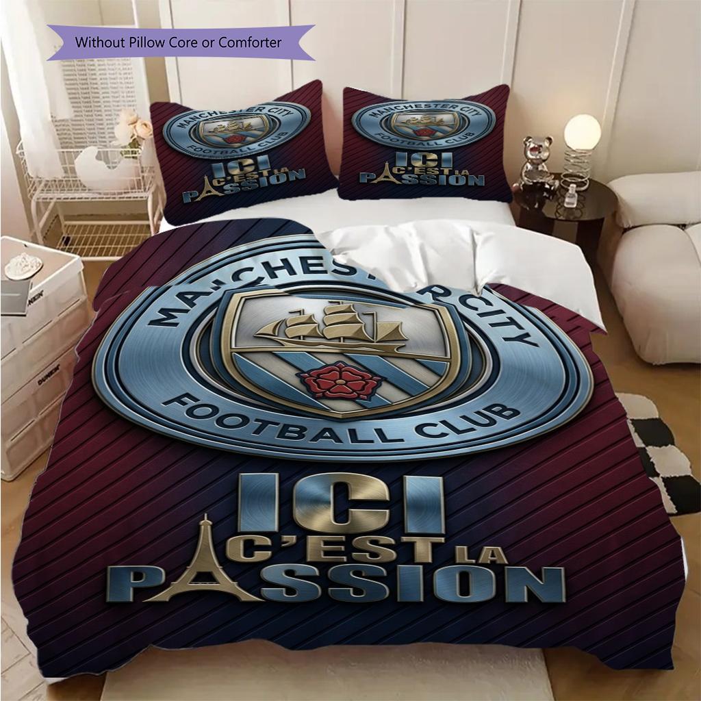 "City's Passion Unleashed" Three-piece set (1 * duvet cover + 2 * pillowcase, without core) 2DFlat Soft and comfortable Duvet cover and pillowcase