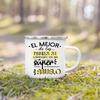 Spanish Printing Mugs Creative Coffee Tea Cups Drinks Water Milk Cup Enamel Mug Handle Drinkware Gifts for Grandpa&Grandma