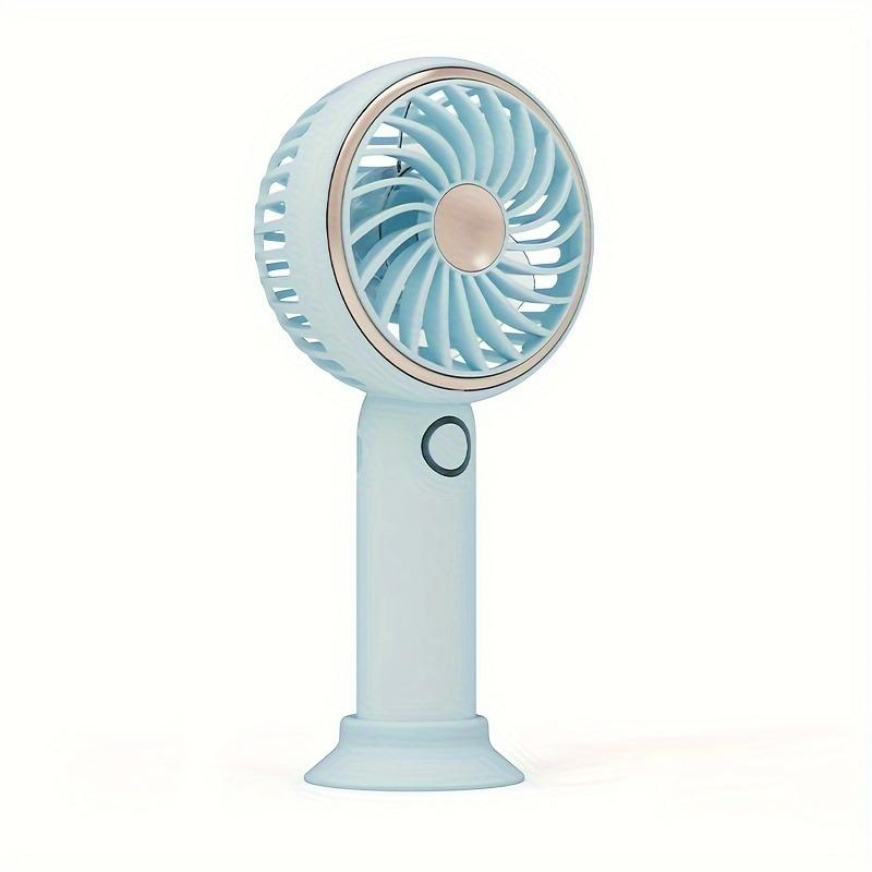 Small Fan Handheld Portable Fan with LED Light USB Rechargeable, Long-lasting Battery Life, Silent Suitable for Office Desktop