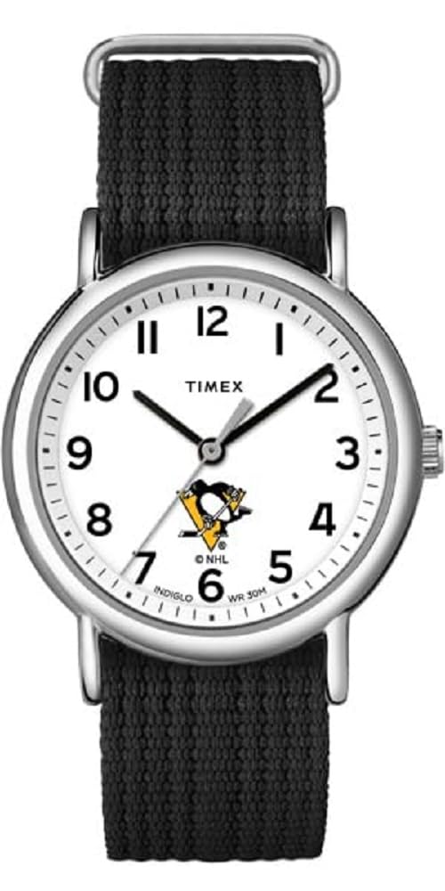Часы Timex Uni Weekender 38 мм - Pittsburgh Penguins, однослойный ремешок, черный