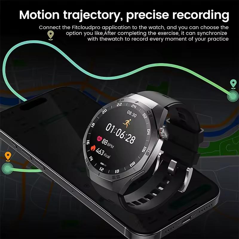 2026 Новые для Android и iOS Умные часы Мужские AMOLED Экран GPS Траектория Движения Пульс Bluetooth Звонки SmartWatch Водонепроницаемые