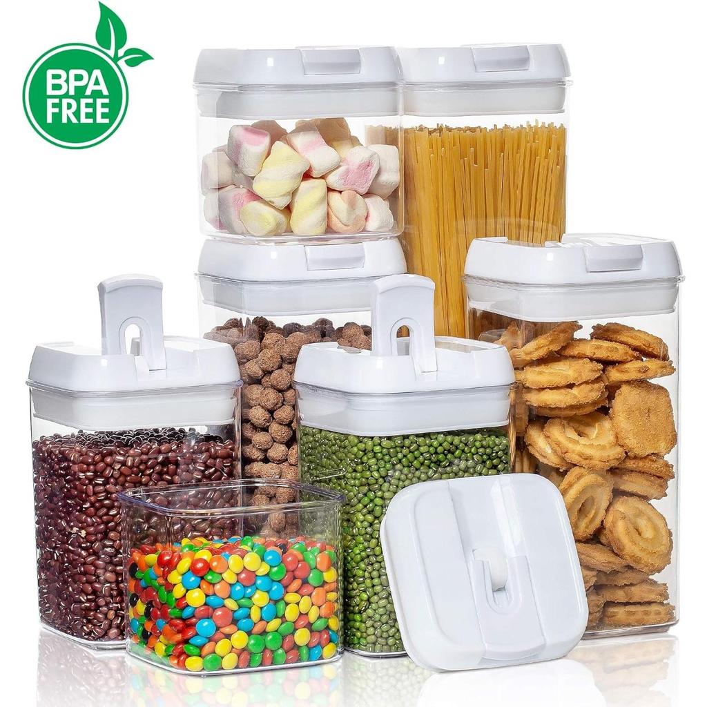 Airtight Food Storage Containers, 20 Pieces BPA Free Plastic Cereal Containers with Easy Lock Lids,for Kitchen Pantry Organization and Storage