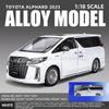 Новая модель автомобиля Toyota Alphard MPV из цинкового сплава в масштабе 1/18, литая металлическая игрушечная машинка, модель автомобиля с высокой имитацией звука и света, детские подарочные украшения