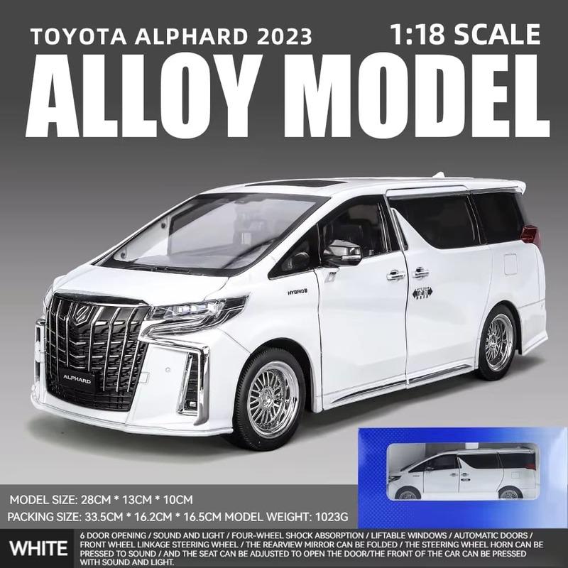 Новая модель автомобиля Toyota Alphard MPV из цинкового сплава в масштабе 1/18, литая металлическая игрушечная машинка, модель автомобиля с высокой имитацией звука и света, детские подарочные украшения