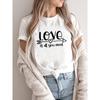 Summer Women's Casual Love Printed Pure Cotton Short Sleeved Round Neck T-shirt