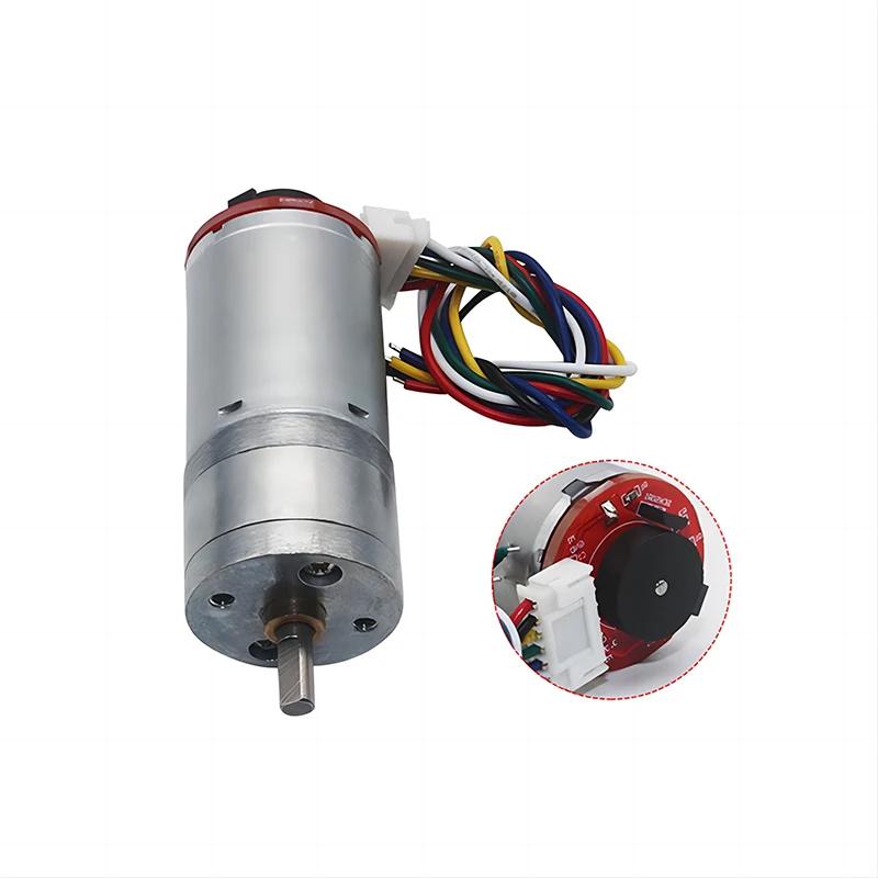 JGA25-370 High Torque DC Motor with Encoder Speed Code Disc 6V 12V 24V 370B Strong Moment