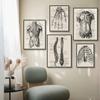 Vintage Human Anatomy Artwork Medical Wall Picture Muscle Skeleton Poster Canvas Art Print Education Hospital Pharmacy Paintings
