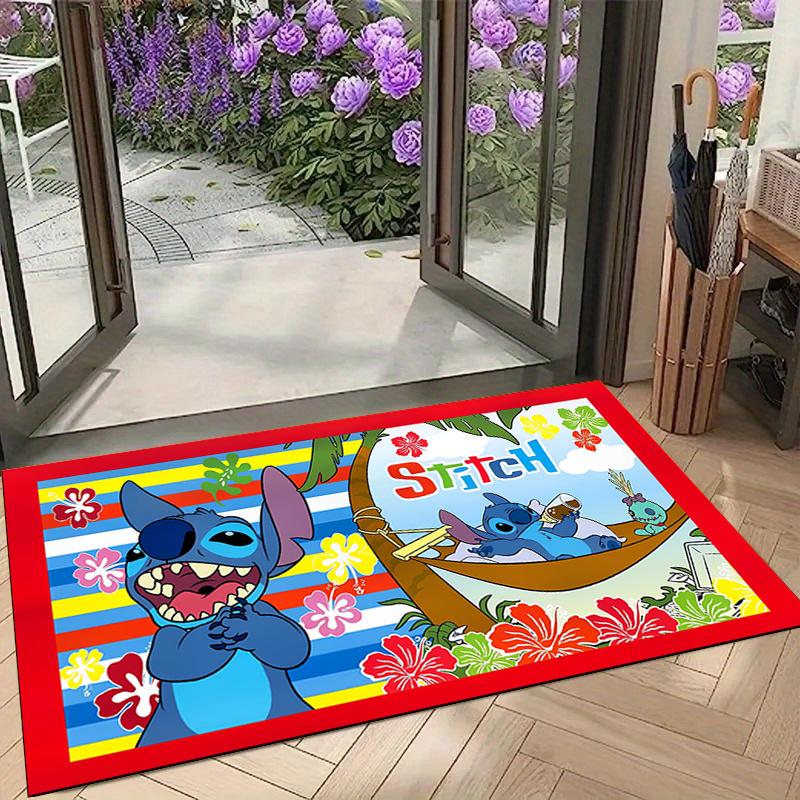 1pc Stitch Cartoon Carpet, 100% Polyester, Non-slip, Machine Washable, Waterproof, Outdoor Yard and Garden Decor, Home and Bedroom Decorative