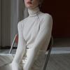 Теплая приятная для кожи мягкая рубашка из искусственного кашемира, женская футболка, осенне-зимний новый стиль, внутренний высокий воротник, длинные рукава, универсальный топ