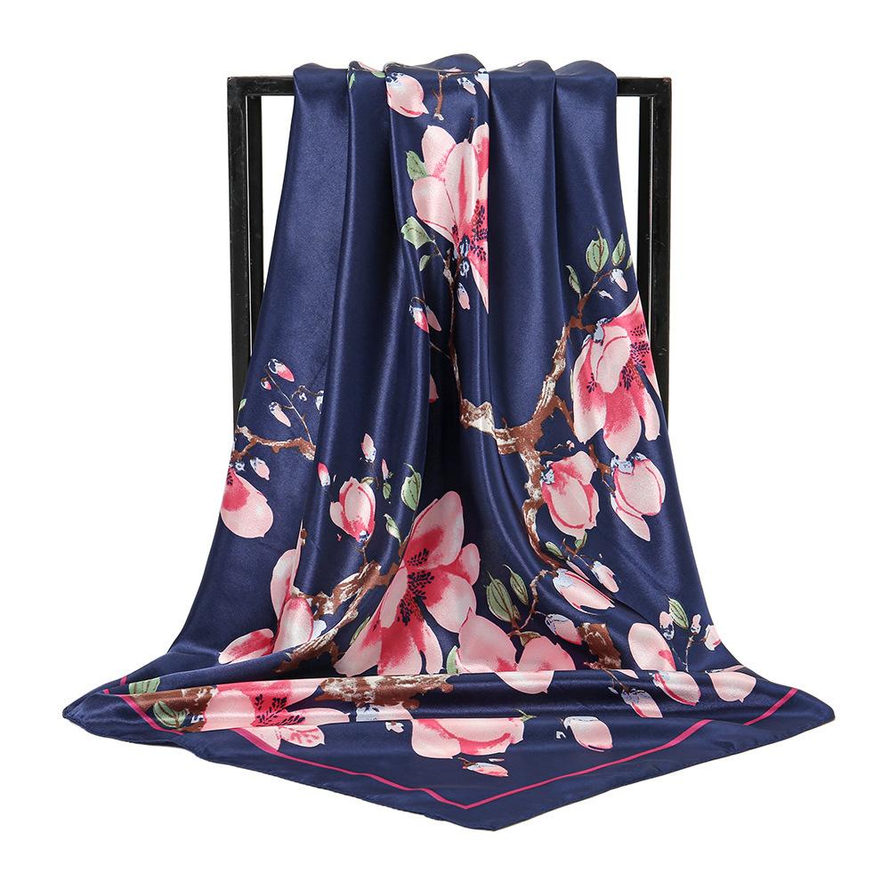 Spring and Autumn Women's Cashew Print Square Scarf Fashion Commuting Versatile Headscarf Stained Rose Square Scarf