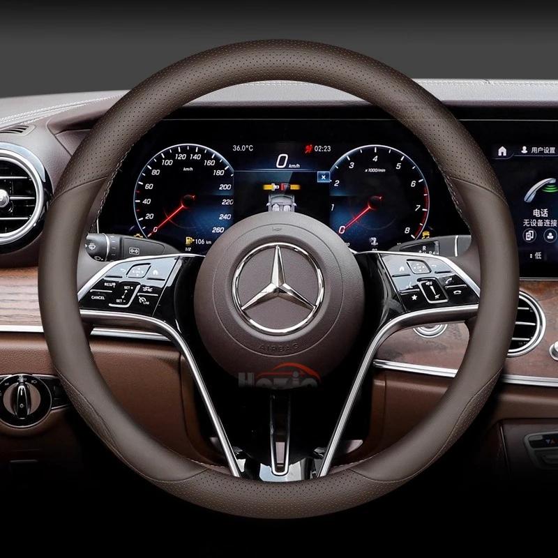 Leather Car Steering Wheel Cover for Mercedes-Benz S GLE GLE GLC E GLA 250e 300e 500e 600e 350e 450e 400e eSprinter Accessory BH1