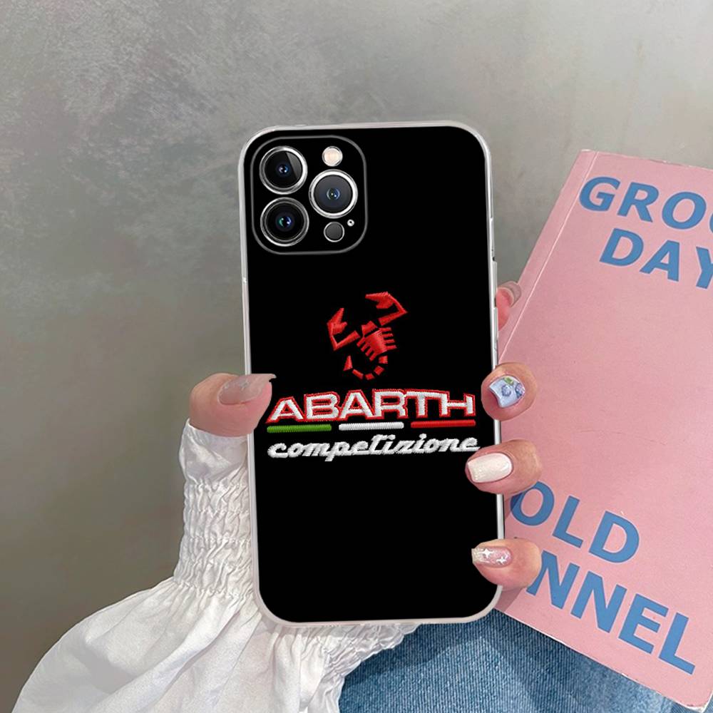 Прозрачный чехол из ТПУ с логотипом A-Abarth для IPhone 17 11 12 13 14 15 16 Pro Max 16 Plus