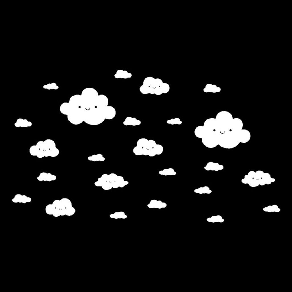 24 шт. улыбающееся лицо белые облака виниловая наклейка художественная наклейка на стену DIY домашний декор комнаты